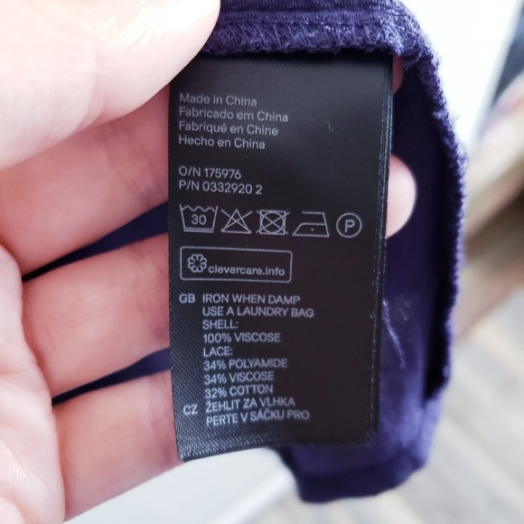 H&M MAMA Top M Medium Maternity Blue Lace Blouse - Picture 7 of 7